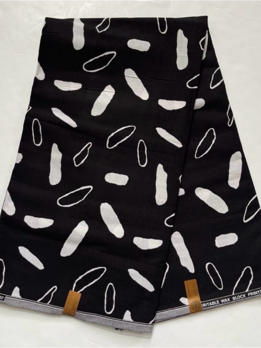 Black and White Patterned Cotton Fabric